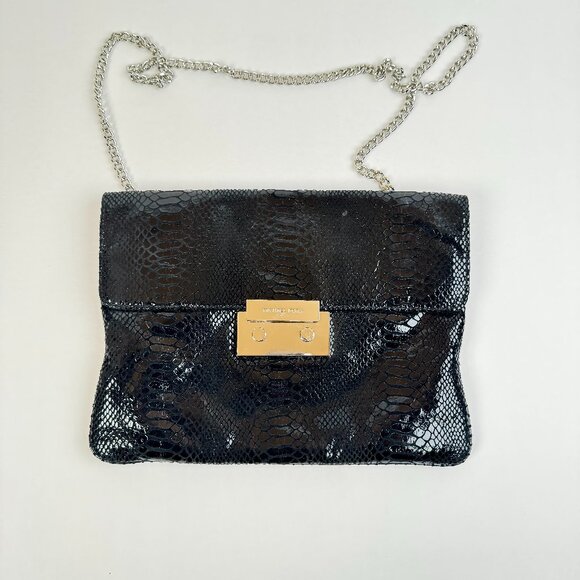 Michael Kors Vintage Sloan Python Black Clutch - Picture 1 of 7